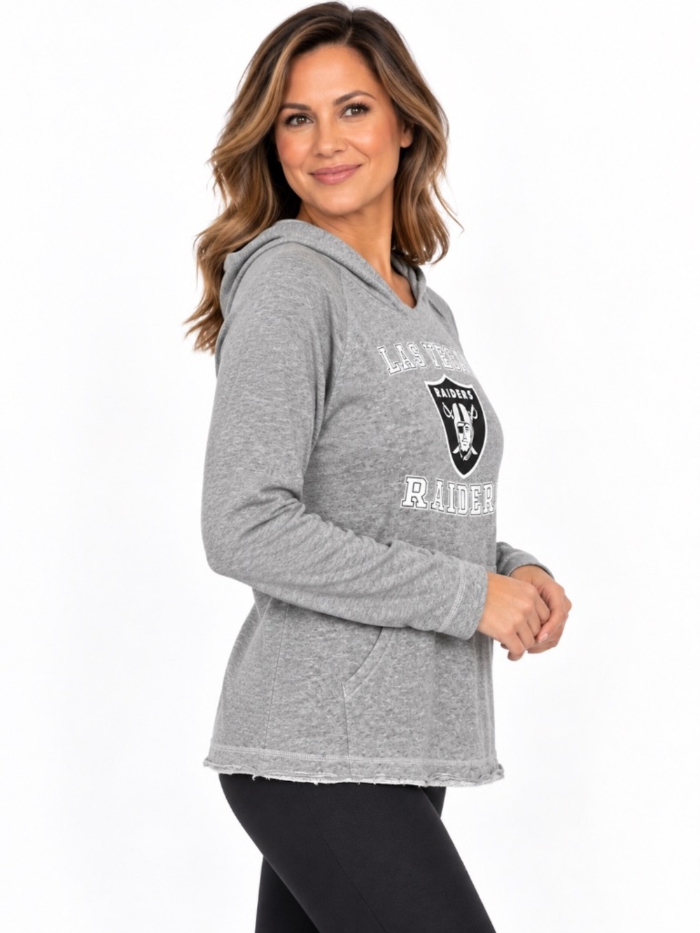 Women’s NFL Las Vegas Raiders Gray Hooded Sweatshirt Hoodie L - Picture 4 of 8